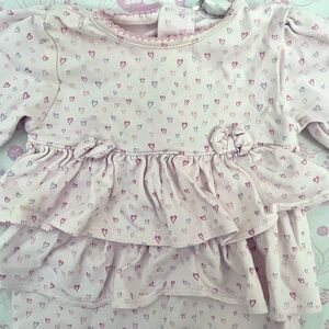 Pink Heart Patterned Baby Dress